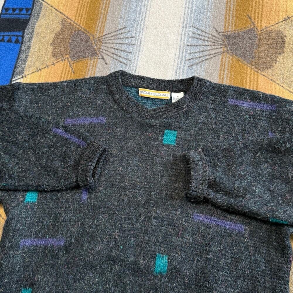 Vintage 90s Men’s Adam Sloane Pullover Knit Sweater Size Medium 10% Mohair